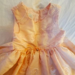 Girls pink brocade gown